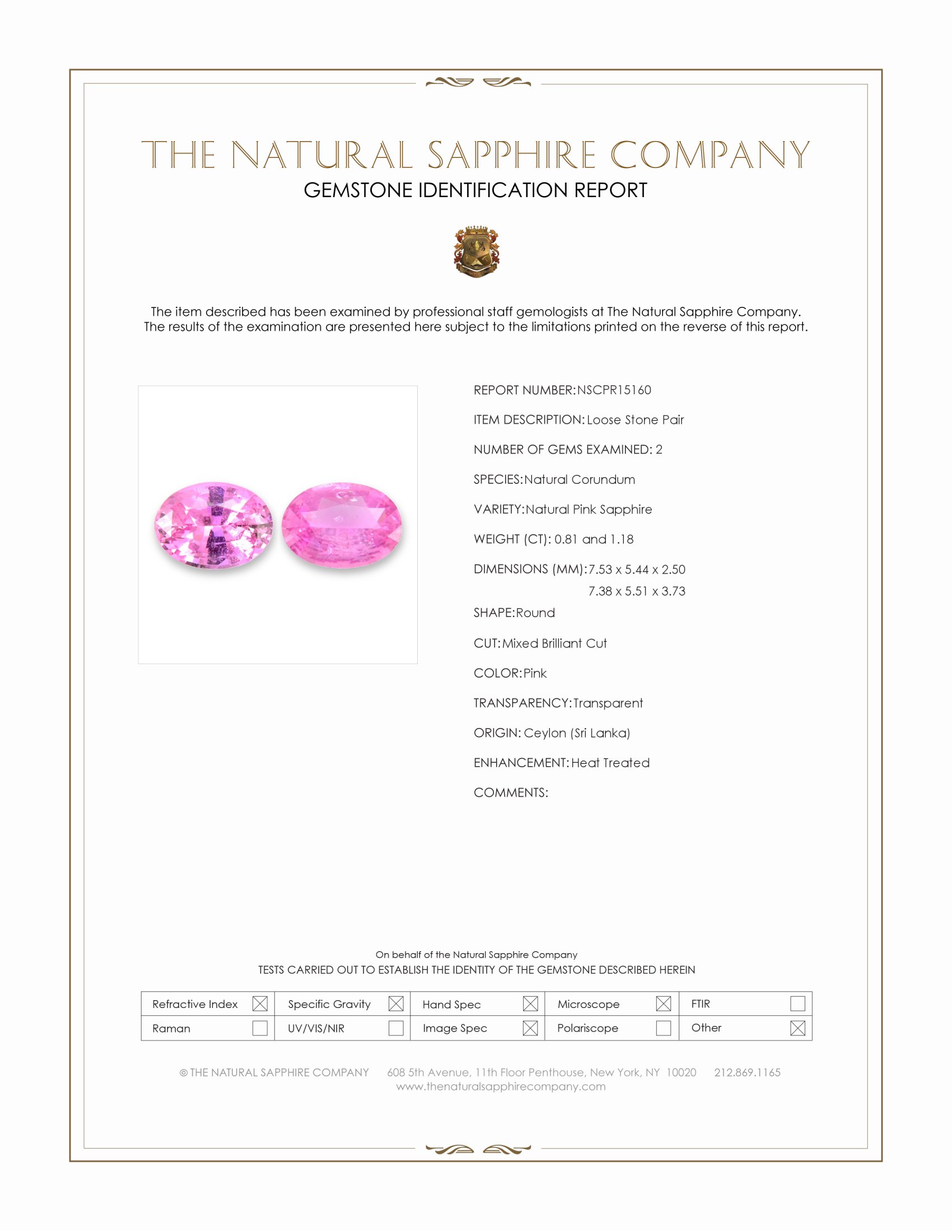 1.99 Ct.Tw. Pink Sapphire Pair from Ceylon (Sri Lanka)