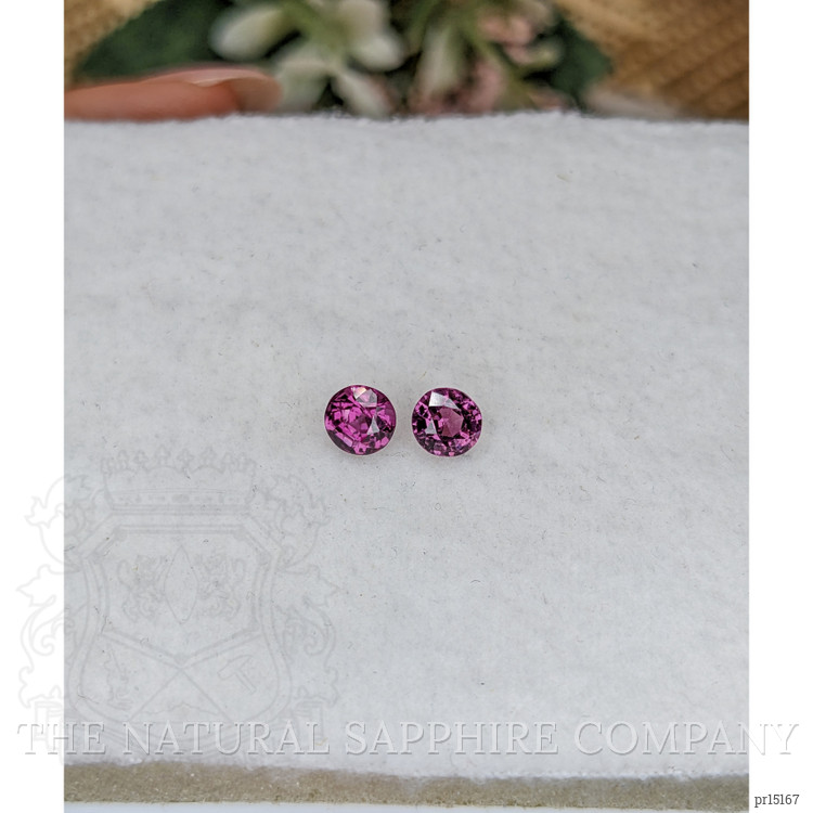 1.06 Ct.Tw. Pinkish Purple Rhodolite Garnet Pair from Ceylon (Sri Lanka)