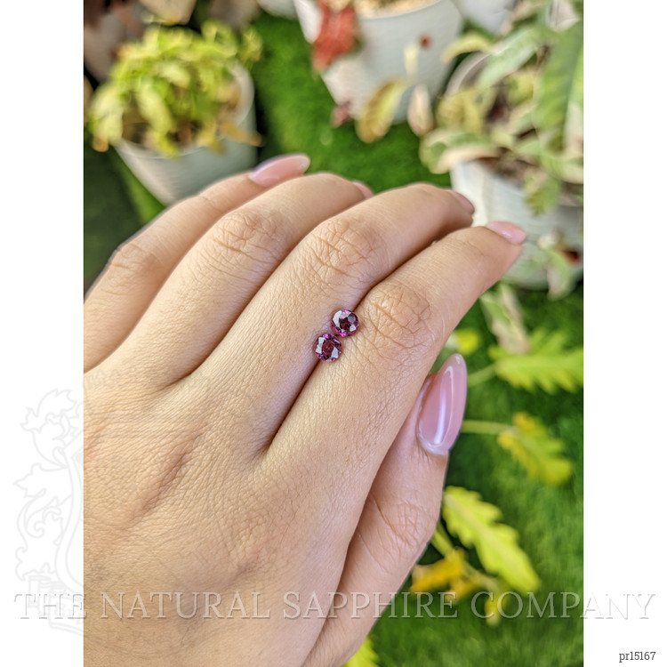 1.06 Ct.Tw. Pinkish Purple Rhodolite Garnet Pair from Ceylon (Sri Lanka)
