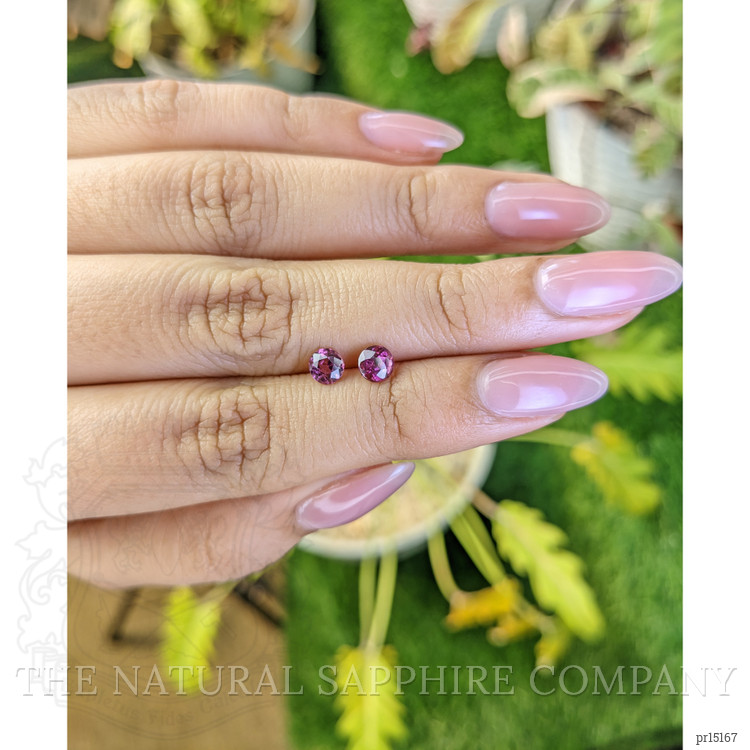 1.06 Ct.Tw. Pinkish Purple Rhodolite Garnet Pair from Ceylon (Sri Lanka)