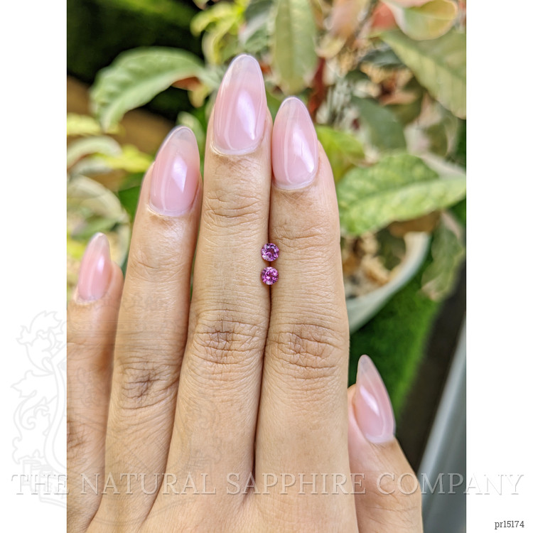 0.40 Ct.Tw. Pinkish Purple Rhodolite Garnet Pair from Ceylon (Sri Lanka)