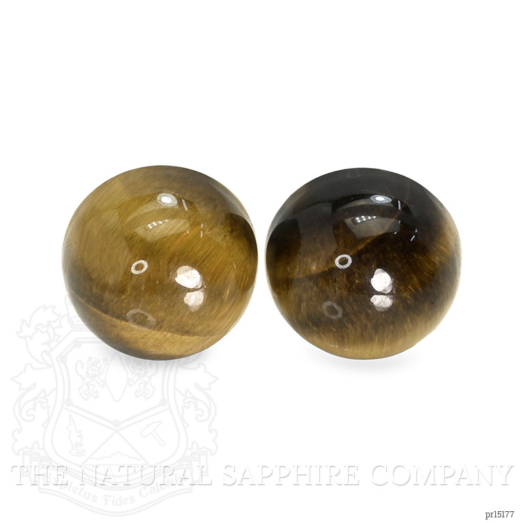 8.44 Ct.Tw. Cabochon Tiger's Eye Pair from Ceylon (Sri Lanka)