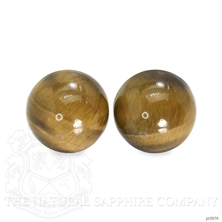 8.63 Ct.Tw. Cabochon Tiger's Eye Pair from Ceylon (Sri Lanka)