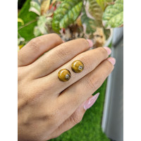 8.63&nbsp;Ct.Tw.Total Carat Weight Cabochon Tiger's Eye Pair from Ceylon (Sri Lanka) Life Style