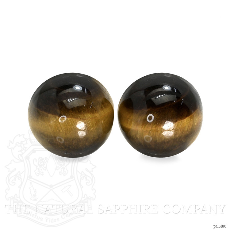 8.76 Ct.Tw. Cabochon Tiger's Eye Pair from Ceylon (Sri Lanka)