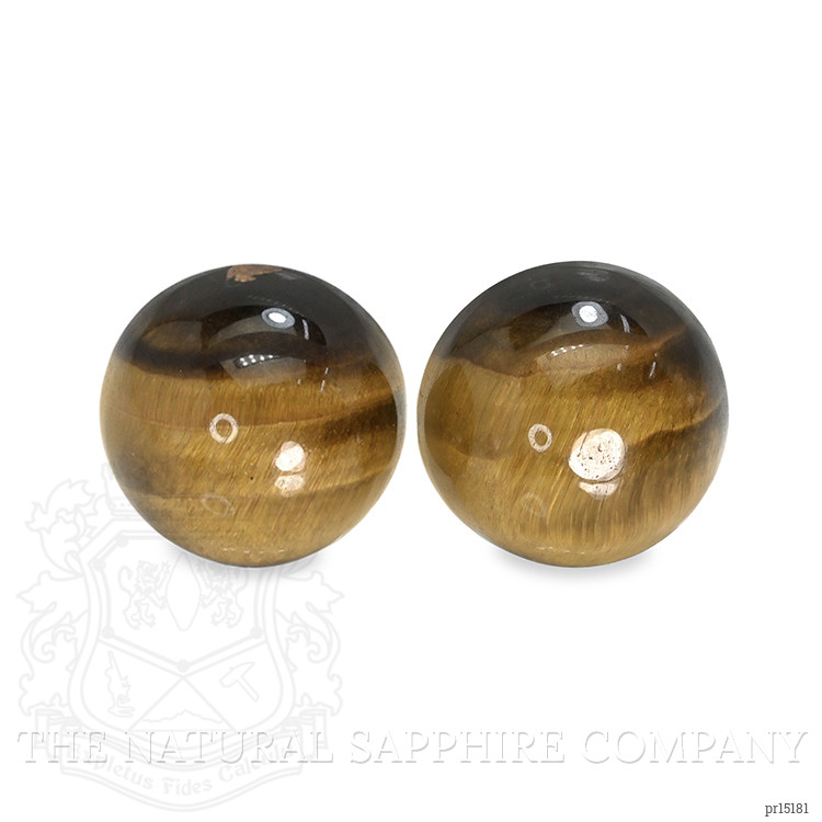8.51 Ct.Tw. Cabochon Tiger's Eye Pair from Ceylon (Sri Lanka)