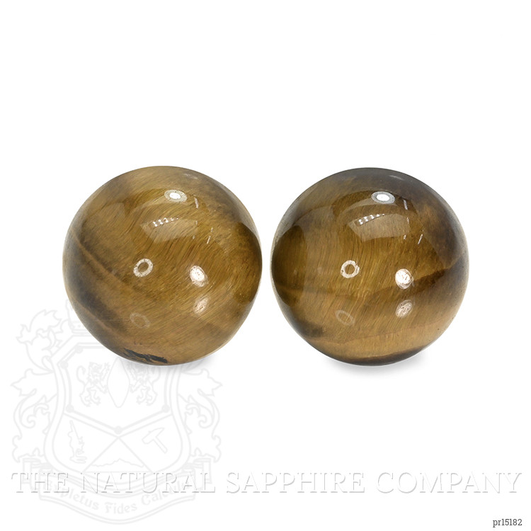 8.68 Ct.Tw. Cabochon Tiger's Eye Pair from Ceylon (Sri Lanka)