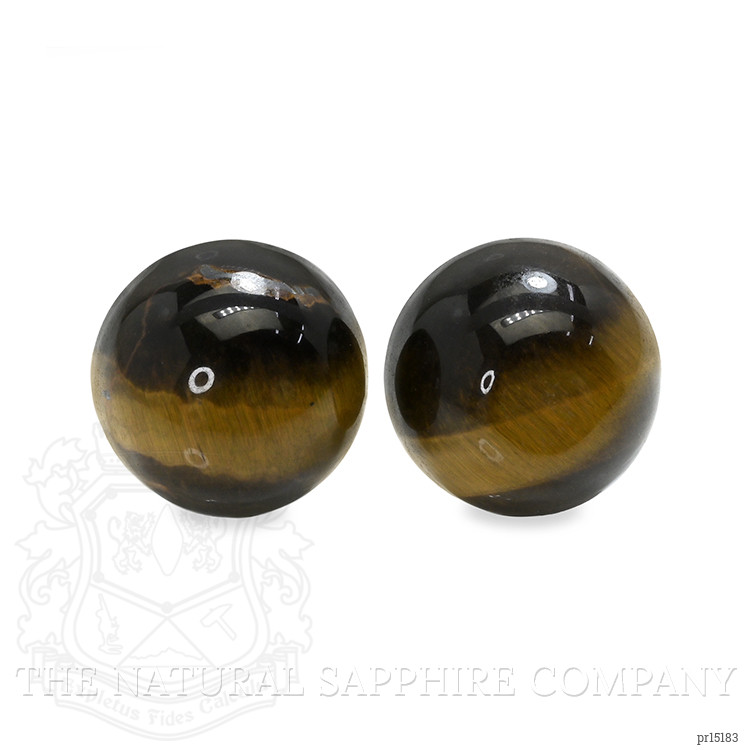 8.82 Ct.Tw. Cabochon Tiger's Eye Pair from Ceylon (Sri Lanka)