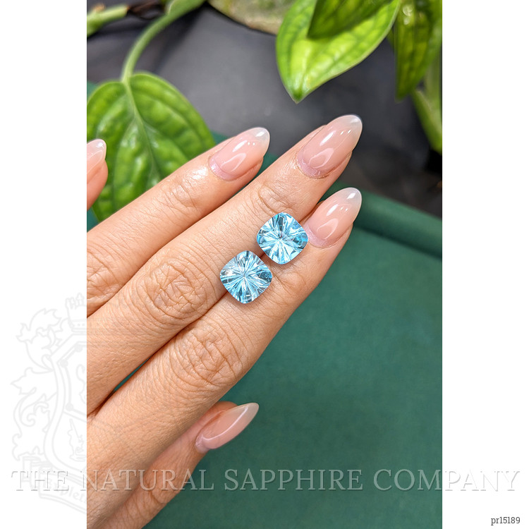 9.56 Ct.Tw. Blue Topaz Pair from Brazil