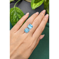 9.56 Ct.Tw.Total Carat Weight Blue Topaz Pair from Brazil Life Style