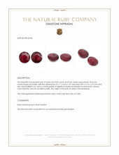 1.26&nbsp;Ct.Tw.Total Carat Weight Ruby Pair from Mozambique Appraisal