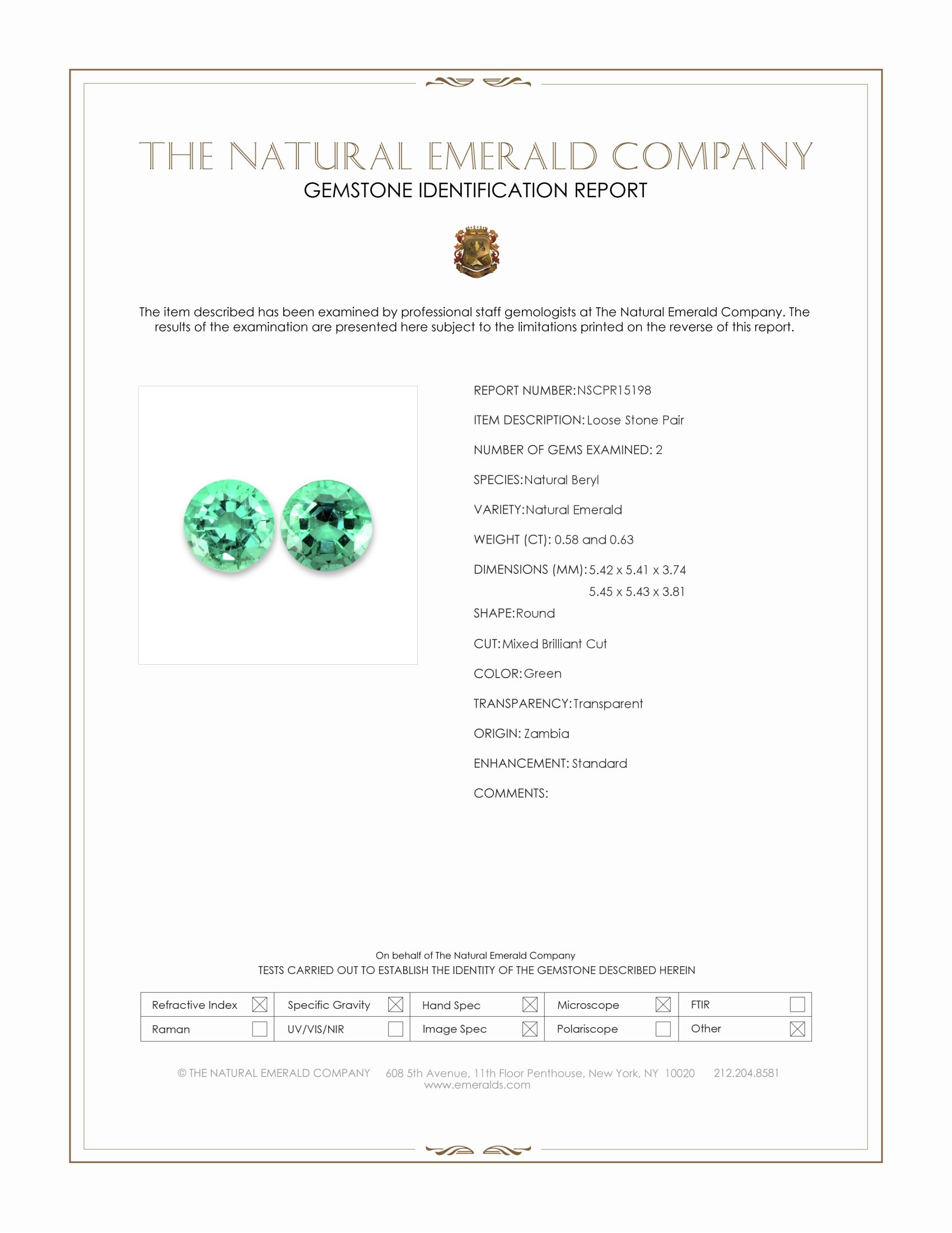 1.21 Ct.Tw. Emerald Pair from Zambia