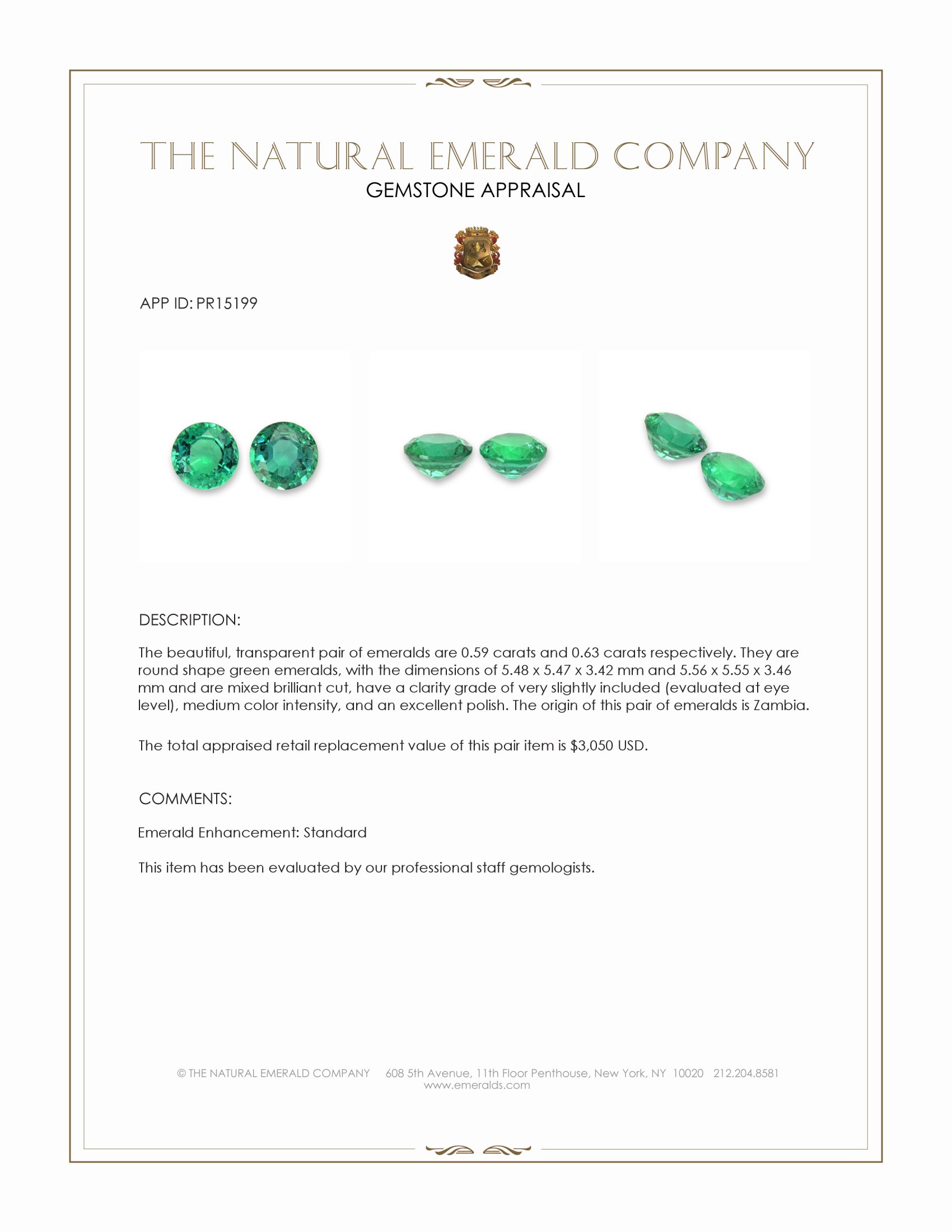 1.22 Ct.Tw. Emerald Pair from Zambia