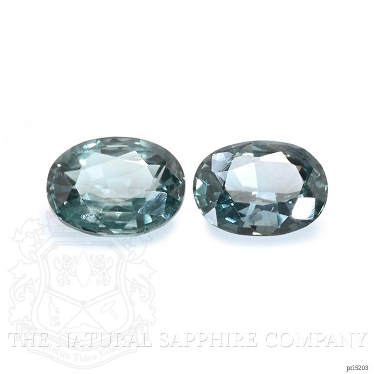 1.50 Ct.Tw. Bluish Green Sapphire Pair from Ceylon (Sri Lanka)