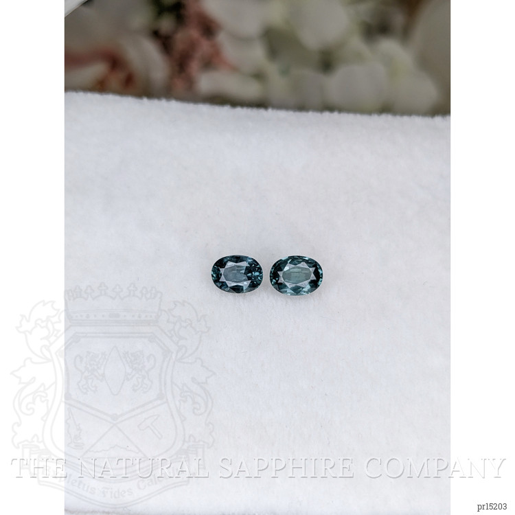 1.50 Ct.Tw. Bluish Green Sapphire Pair from Ceylon (Sri Lanka)