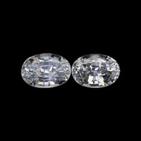 1.47&nbsp;Ct.Tw.Total Carat Weight White Sapphire Pair from Ceylon (Sri Lanka) Video