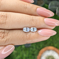 1.47&nbsp;Ct.Tw.Total Carat Weight White Sapphire Pair from Ceylon (Sri Lanka) Life Style