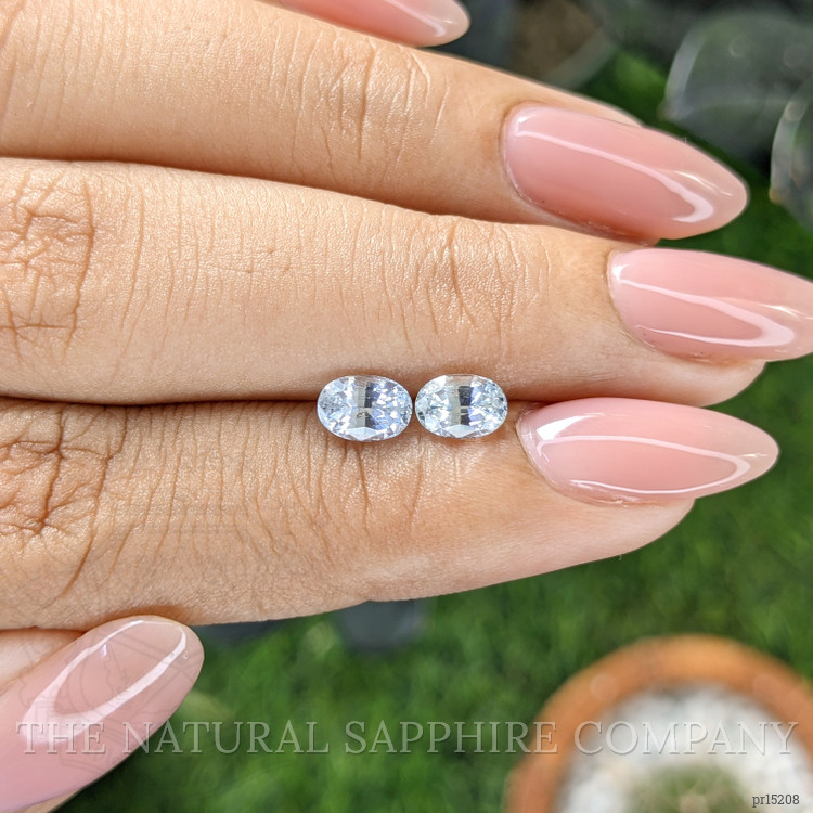 1.47 Ct.Tw. White Sapphire Pair from Ceylon (Sri Lanka)