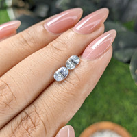 1.47&nbsp;Ct.Tw.Total Carat Weight White Sapphire Pair from Ceylon (Sri Lanka) Life Style