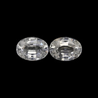 2.12&nbsp;Ct.Tw.Total Carat Weight White Sapphire Pair from Ceylon (Sri Lanka) Video