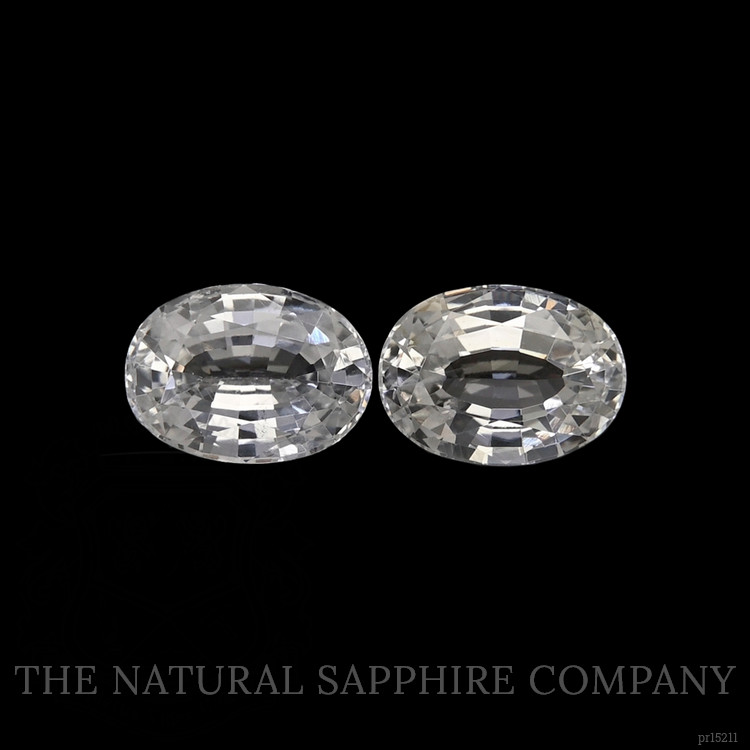 2.12 Ct.Tw. White Sapphire Pair from Ceylon (Sri Lanka)