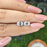 2.12&nbsp;Ct.Tw.Total Carat Weight White Sapphire Pair from Ceylon (Sri Lanka) Life Style