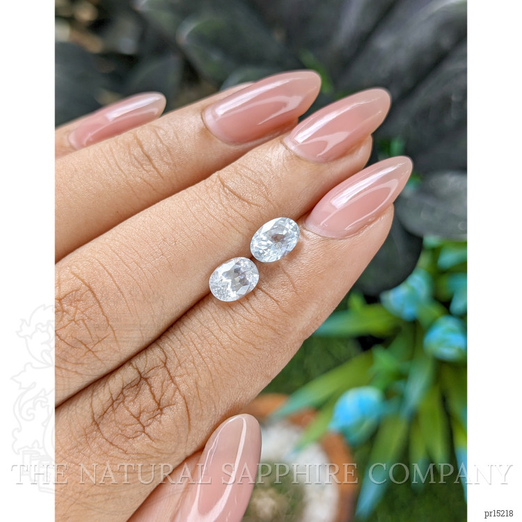 2.41 Ct.Tw. White Sapphire Pair from Ceylon (Sri Lanka)