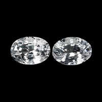 1.35&nbsp;Ct.Tw.Total Carat Weight White Sapphire Pair from Ceylon (Sri Lanka) Video
