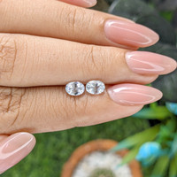 1.35&nbsp;Ct.Tw.Total Carat Weight White Sapphire Pair from Ceylon (Sri Lanka) Life Style