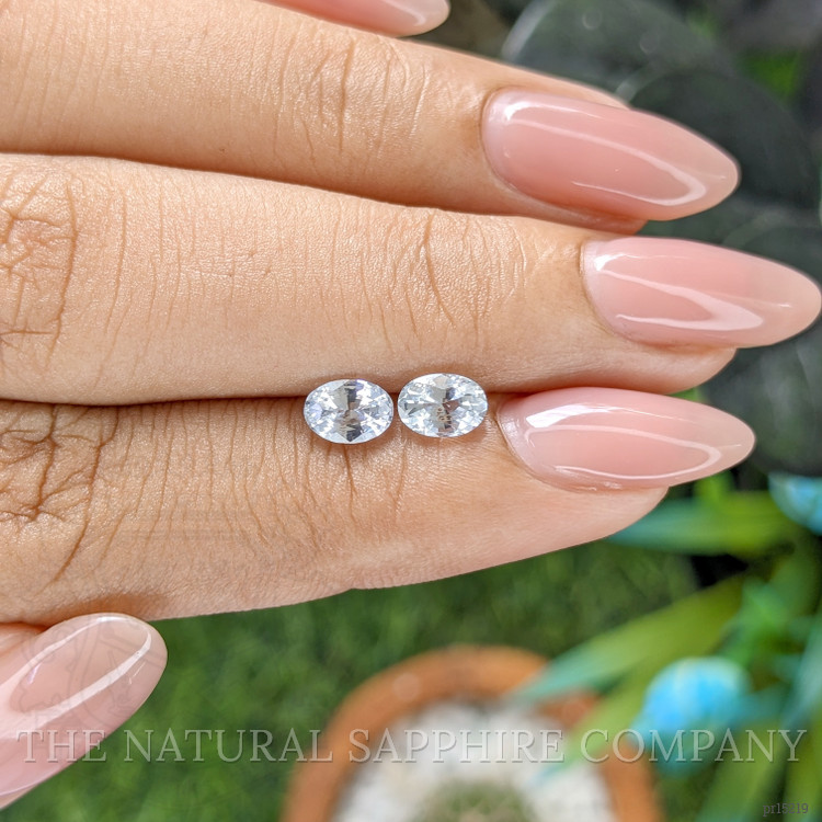 1.35 Ct.Tw. White Sapphire Pair from Ceylon (Sri Lanka)