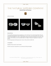 2.28&nbsp;Ct.Tw.Total Carat Weight White Sapphire Pair from Ceylon (Sri Lanka) Appraisal