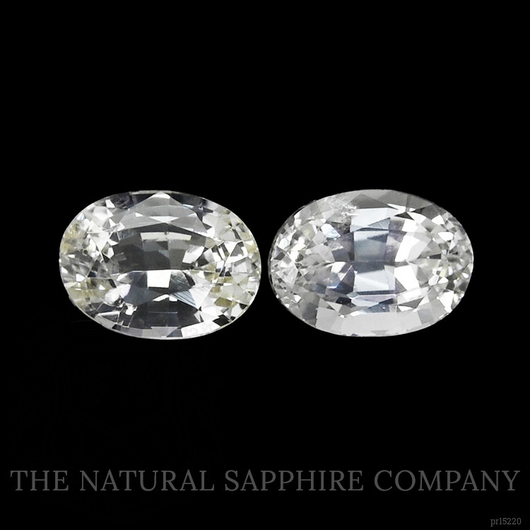 2.28 Ct.Tw. White Sapphire Pair from Ceylon (Sri Lanka)