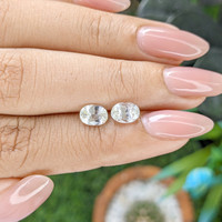 2.28&nbsp;Ct.Tw.Total Carat Weight White Sapphire Pair from Ceylon (Sri Lanka) Life Style
