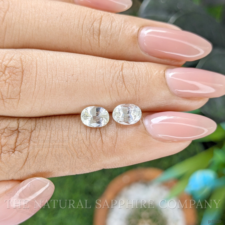2.28 Ct.Tw. White Sapphire Pair from Ceylon (Sri Lanka)