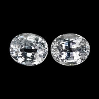 2.34&nbsp;Ct.Tw.Total Carat Weight White Sapphire Pair from Ceylon (Sri Lanka) Video