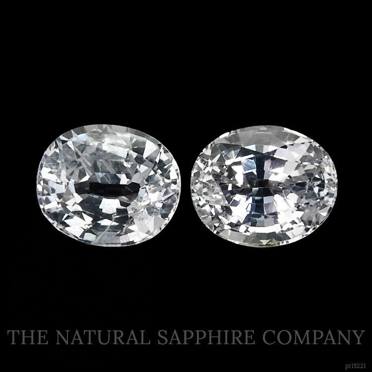 2.34 Ct.Tw. White Sapphire Pair from Ceylon (Sri Lanka)
