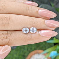 2.34&nbsp;Ct.Tw.Total Carat Weight White Sapphire Pair from Ceylon (Sri Lanka) Life Style