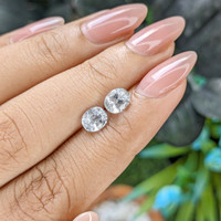 2.34&nbsp;Ct.Tw.Total Carat Weight White Sapphire Pair from Ceylon (Sri Lanka) Life Style