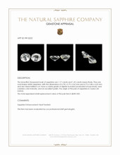 2.59 Ct.Tw.Total Carat Weight White Sapphire Pair from Ceylon (Sri Lanka) Appraisal