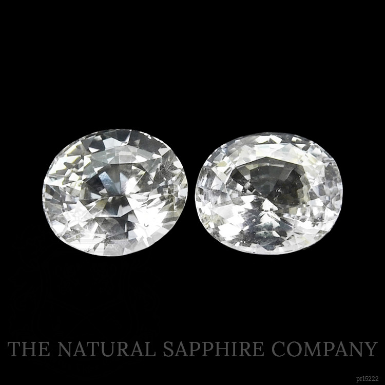 2.59 Ct.Tw. White Sapphire Pair from Ceylon (Sri Lanka)