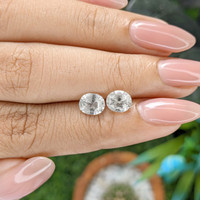 2.59&nbsp;Ct.Tw.Total Carat Weight White Sapphire Pair from Ceylon (Sri Lanka) Life Style