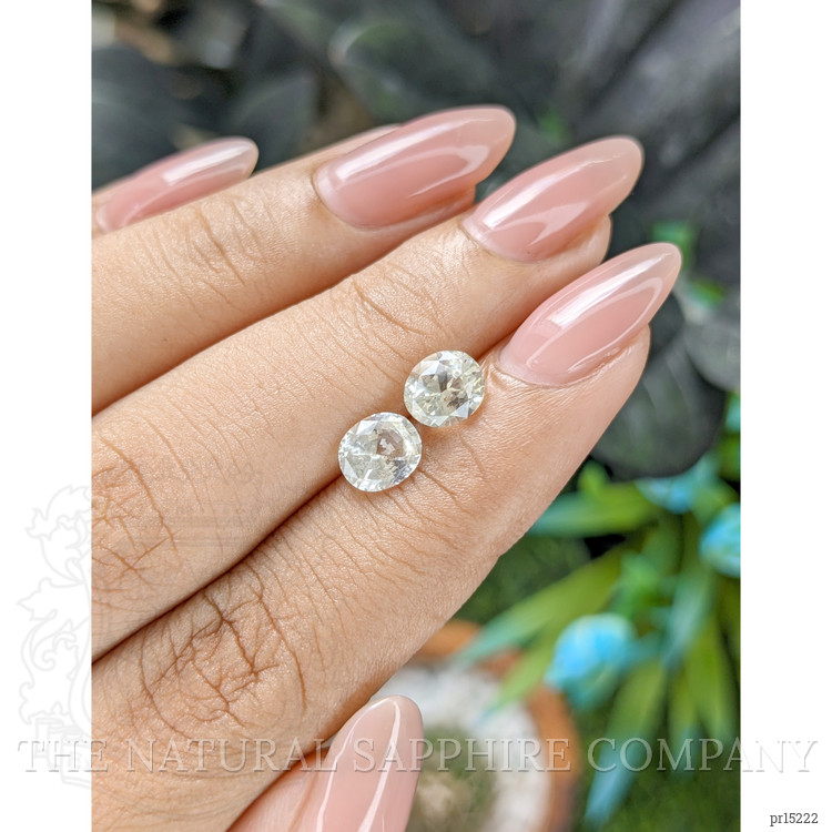 2.59 Ct.Tw. White Sapphire Pair from Ceylon (Sri Lanka)