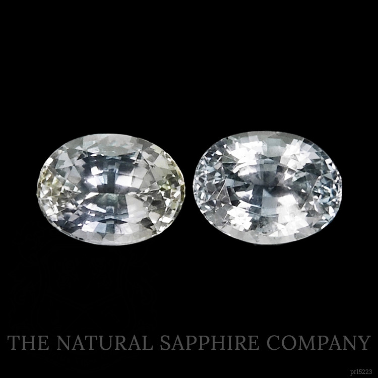 1.69 Ct.Tw. White Sapphire Pair from Ceylon (Sri Lanka)