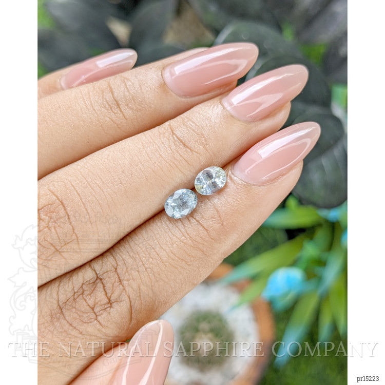 1.69 Ct.Tw. White Sapphire Pair from Ceylon (Sri Lanka)