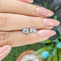 1.69&nbsp;Ct.Tw.Total Carat Weight White Sapphire Pair from Ceylon (Sri Lanka) Life Style