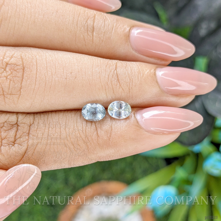 1.69 Ct.Tw. White Sapphire Pair from Ceylon (Sri Lanka)