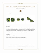 1.28 Ct.Tw.Total Carat Weight Yellowish Green Sapphire Pair from Thailand Appraisal