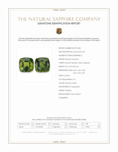 1.28&nbsp;Ct.Tw.Total Carat Weight Yellowish Green Sapphire Pair from Thailand Scan Report