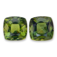 1.28 Ct.Tw.Total Carat Weight Yellowish Green Sapphire Pair from Thailand Video