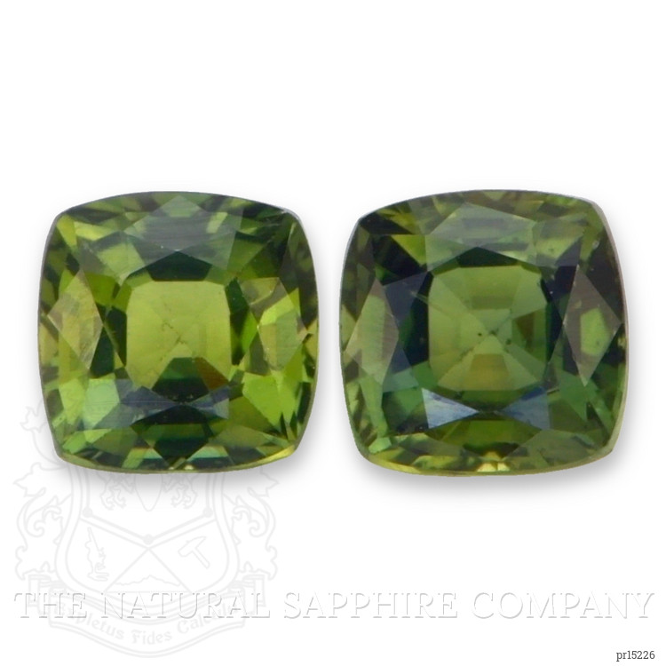 1.28 Ct.Tw. Yellowish Green Sapphire Pair from Thailand